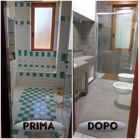 Bagno in resina – restyling totale – Prima e dopo